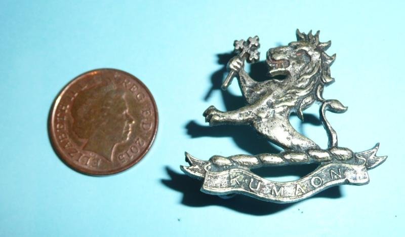 British Indian Army - Kumaon Regiment Officer's Silver Plated Cap Badge — image 2