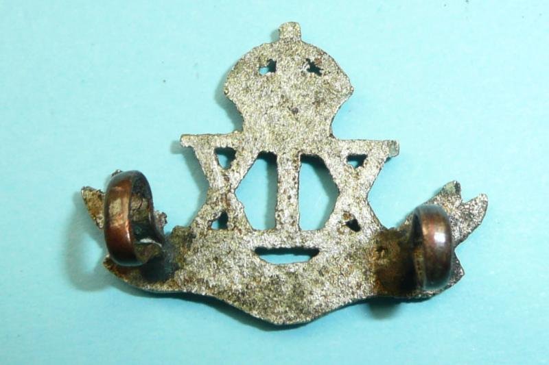 British Indian Army - 19th Hyderabad Regiment Cast Silver Plated Officer's Collar Badge — image 3