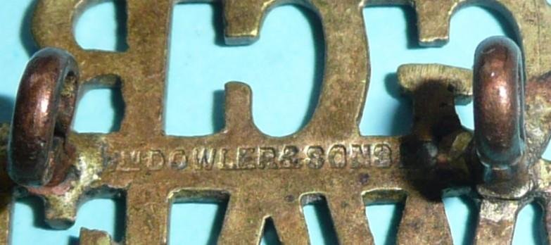 GCR / RWAFF (Gold Coast Regiment / Royal West African Frontier Force) Brass Shoulder Title, post 1928 — image 3