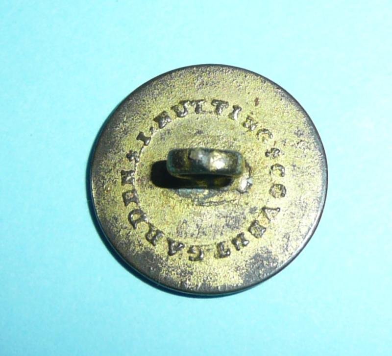 Georgian / Napoleonic Loyal Manx Fencible Infantry (Isle of Man) Officer's Gilt Flat Backed Tunic Coatee Button — image 2