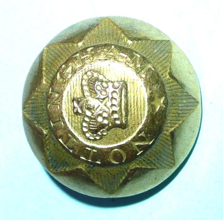 Georgian / Napoleonic Nottingham Militia Officer's Gilt Tunic Coatee Button — image 2