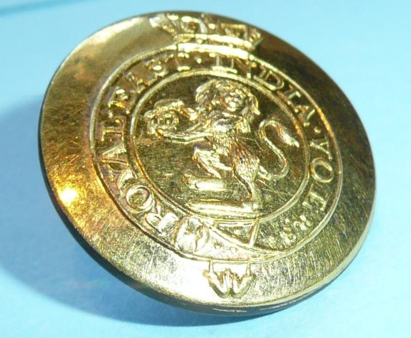 Georgian / Post Napoleonic Royal East India Company (EIC) Volunteers Officer's Gilt Open-backed Tunic Coatee Button — image 2