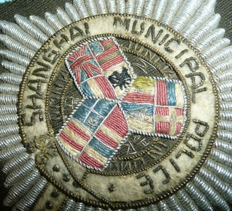 Chinese Treaty Ports - Shanghai Municipal Police Bullion Cloth Blazer Badge — image 3