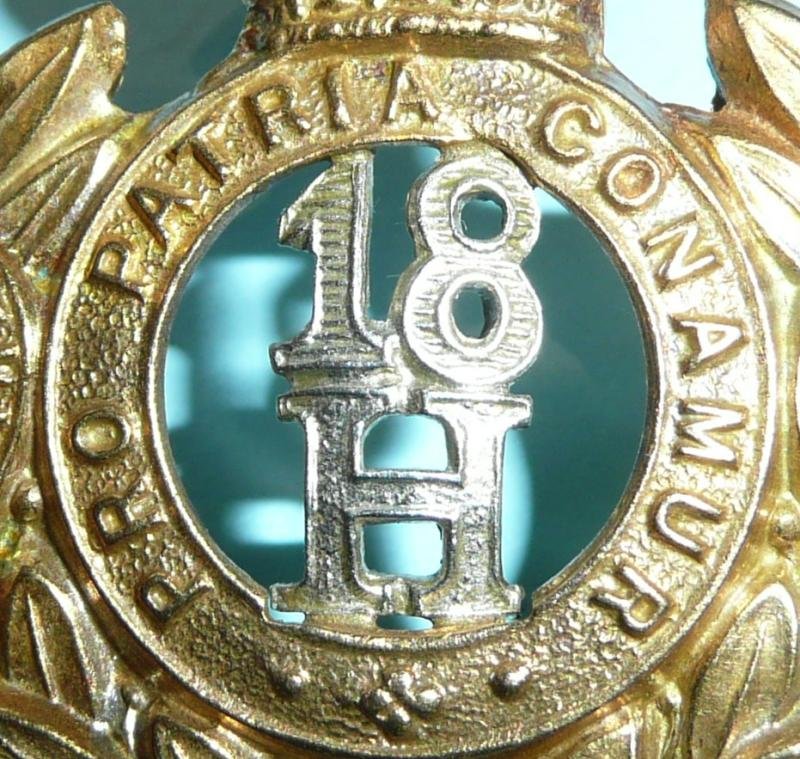 QVC Victorian 18th Royal Hussar Other Ranks Bi-Metal Cap Badge — image 2