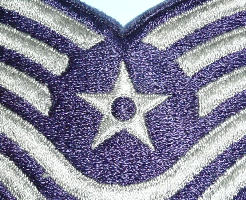 USA United States Air Force Technical Sergeant Rank Patch Dress Blue Chevrons Stripes — image 3