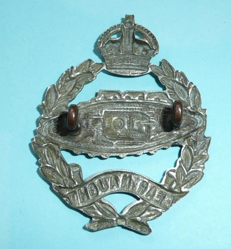 Royal Tank Corps / Regiment ( RTC / RTR) Other Rank's White Metal Cap Badge, King 's Crown — image 2