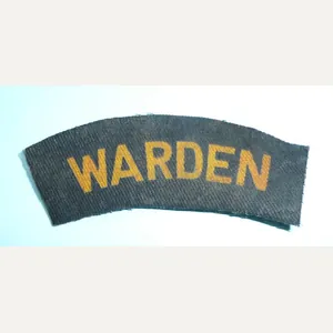 WW2 Home Front - Civil Defence Printed ARP WARDEN Shoulder …