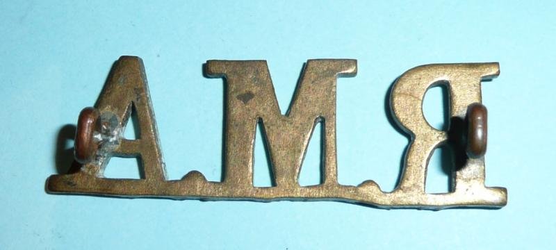 WW1 RMA Royal Marine Artillery Other Ranks Brass Metal Shoulder Title — image 2