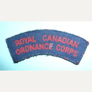 WW2 Royal Canadian Ordnance Corps (RCOC) Printed Cloth Red ON …
