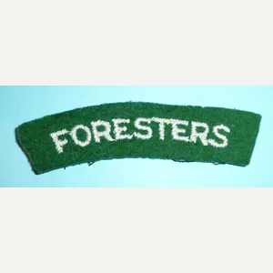 WW2 Foresters (Notts & Derby Regiment) Woven White on Green …
