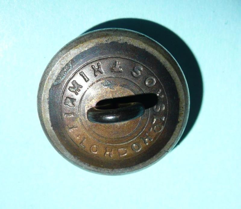 The Royal Welsh Fusiliers Volunteer Battalion Officer's Medium Pattern Silver Plated White Metal Button — image 2