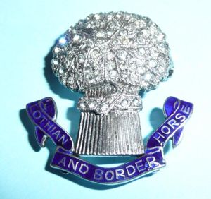 Lothian and Border Horse Diamante Sweetheart Brooch Pin Badge - …