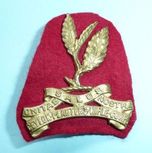 Ceylon Planters Rifle Corps Gilt Brass Cap Badge