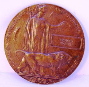 WWI Military Death Plaque.