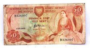 Bank of Cyprus 50 Cents Note