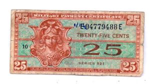 25 Cents Military Payment Certificate