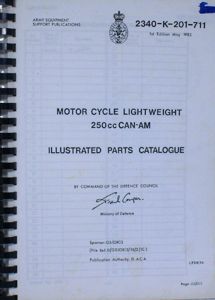 Can Am 250cc Motorcycle Illustrated Parts Manual