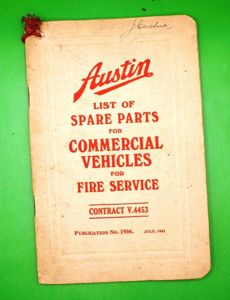 Austin Spare Parts List for Commercial Vehicles.
