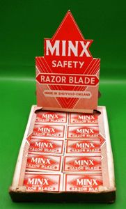 Minx British Razor Blades and Display Box.