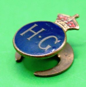 WWII Enamel Home Guard Lapel Badge.