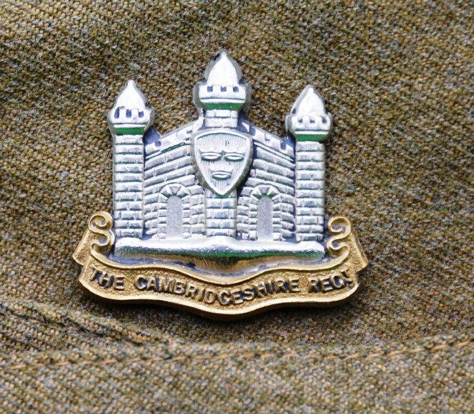 British Army Side Cap with Cambridgeshire Regiment Cap Badge — image 4
