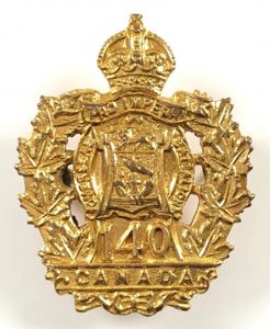 Canadian CEF 140th Infantry Battalion sweetheart brooch collar