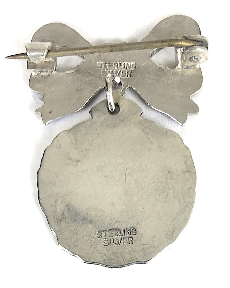 Royal Engineers Silver & Enamel Bow Suspension Sweetheart Brooch — image 2