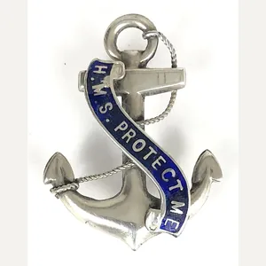 HMS PROTECT ME 1915 Hollow Silver Anchor Brooch