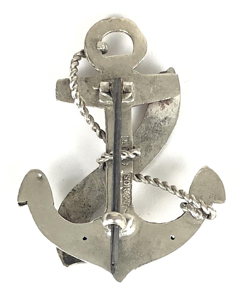 Royal Navy HMS Medea Hallmarked 1915 Silver Anchor Brooch — image 2