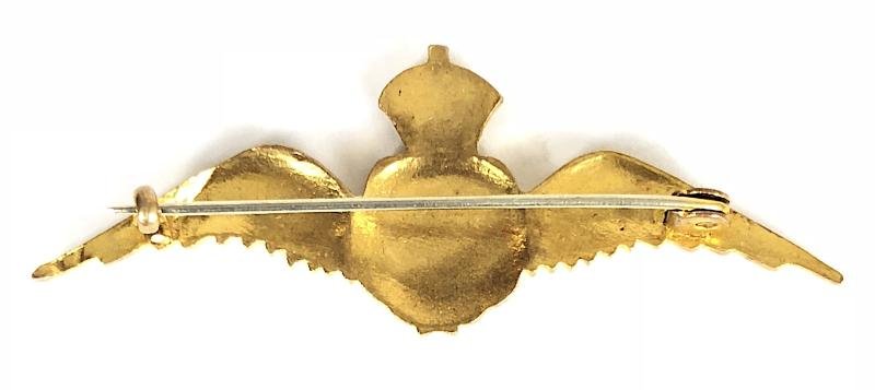 Royal Air Force pilot's wing gilt and enamel RAF sweetheart brooch — image 2