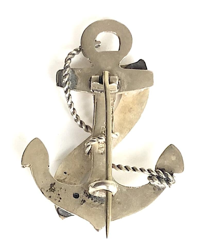 Royal Navy HMS Talisman 1915 Hollow Silver Anchor Brooch — image 2