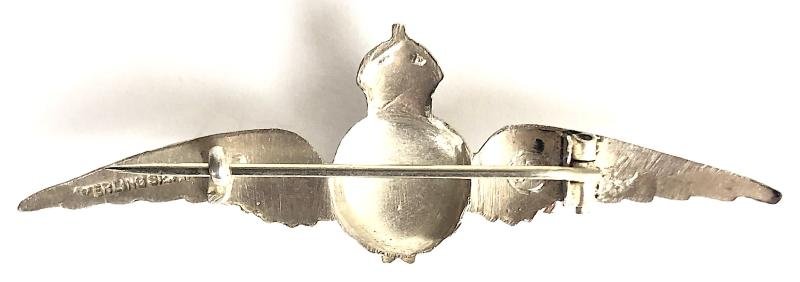 Royal Air Force pilot's wing silver and enamel RAF sweetheart brooch — image 2