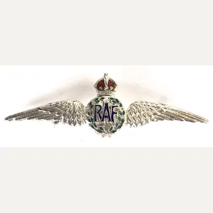 Royal Air Force pilot's wing silver and enamel RAF sweetheart …