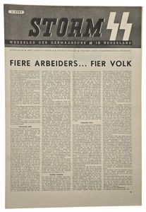 Original WW2 Dutch Waffen SS Newspaper - Storm SS 3rd …