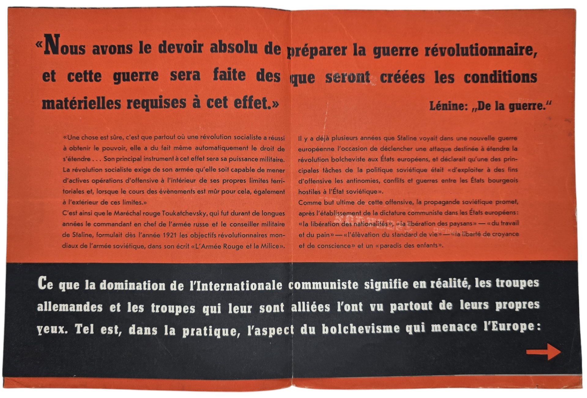 Original WW2 French Collaboration Flyer - Sous la faucille et le marteau, ''Under the Hammer and Sickle'' (1942) — image 2