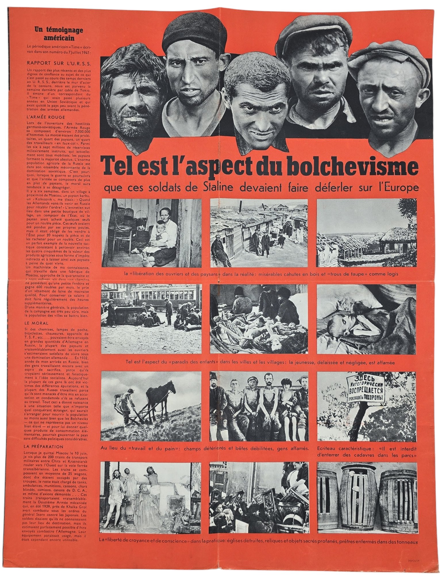 Original WW2 French Collaboration Flyer - Sous la faucille et le marteau, ''Under the Hammer and Sickle'' (1942) — image 3