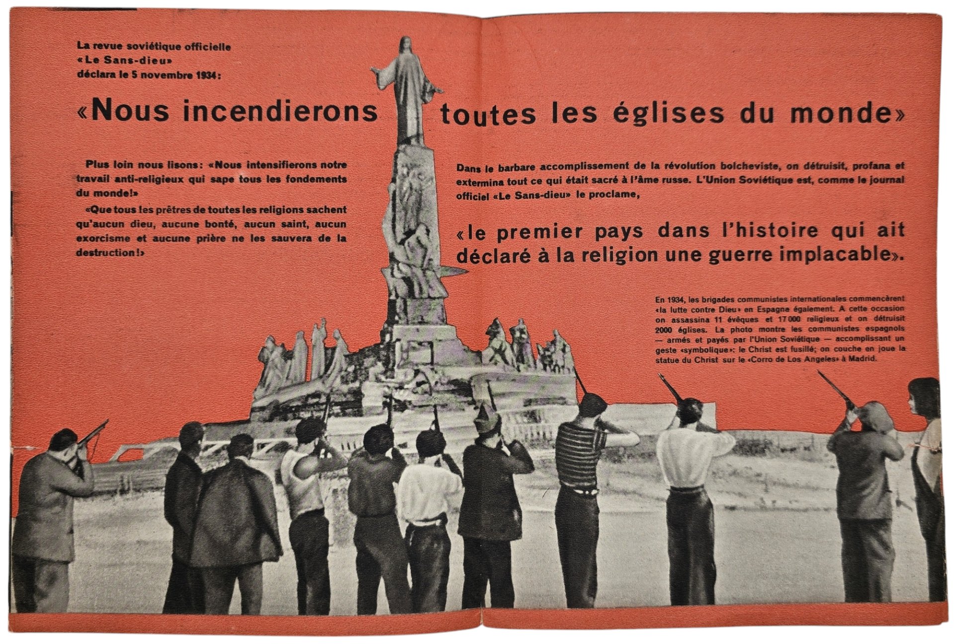 Original WW2 Walloon anti-Soviet Collaboration Flyer - Les Sans-Dieu (The Godless) — image 2