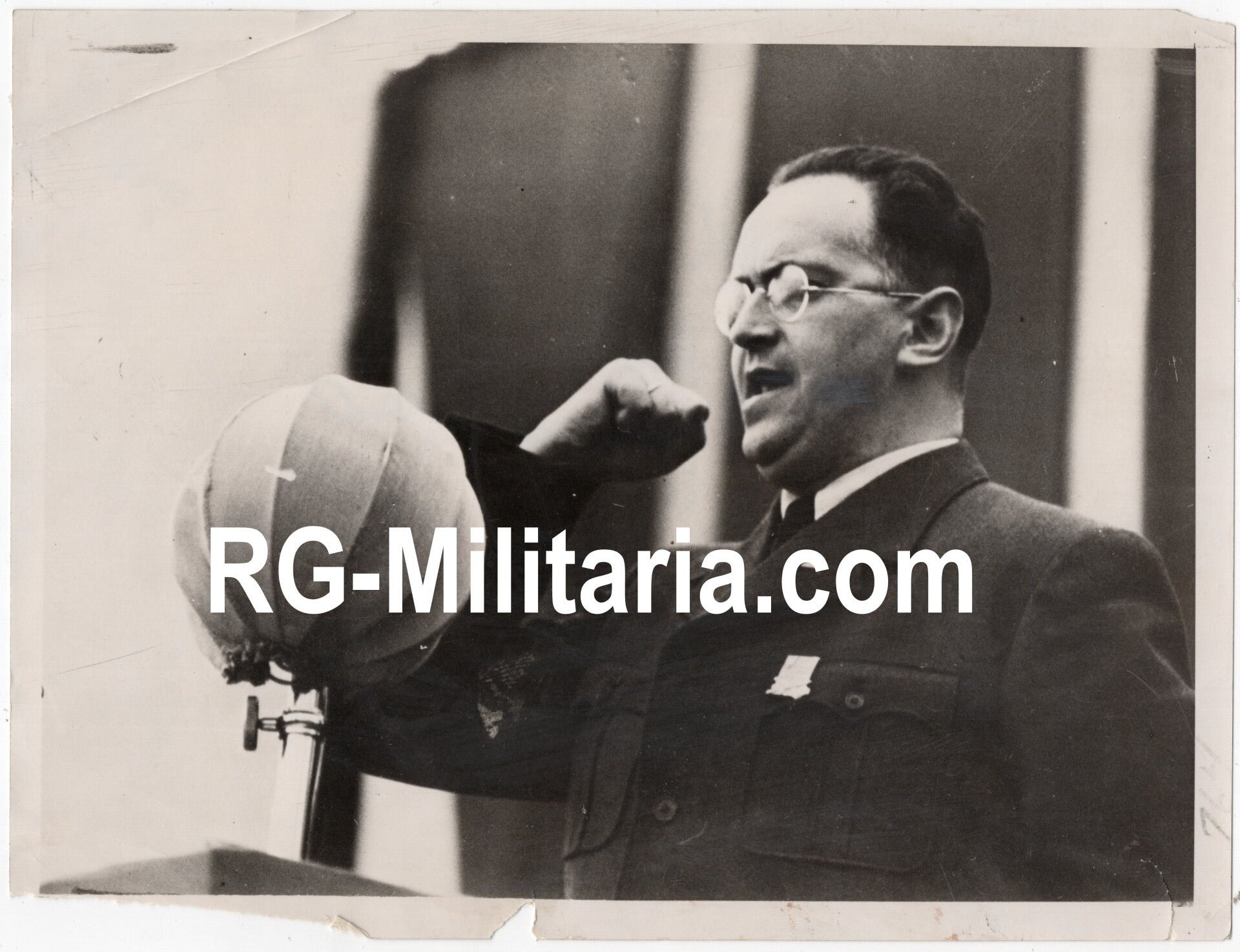 Original WW2 US Press Photo - Konrad Henlein speaking, Czechoslovakia, Sudetenland (1938) — image 3