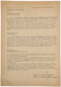 Original WW2 Belgian Document - Kommandantur Stalag VA Ludwigsburg, handing …
