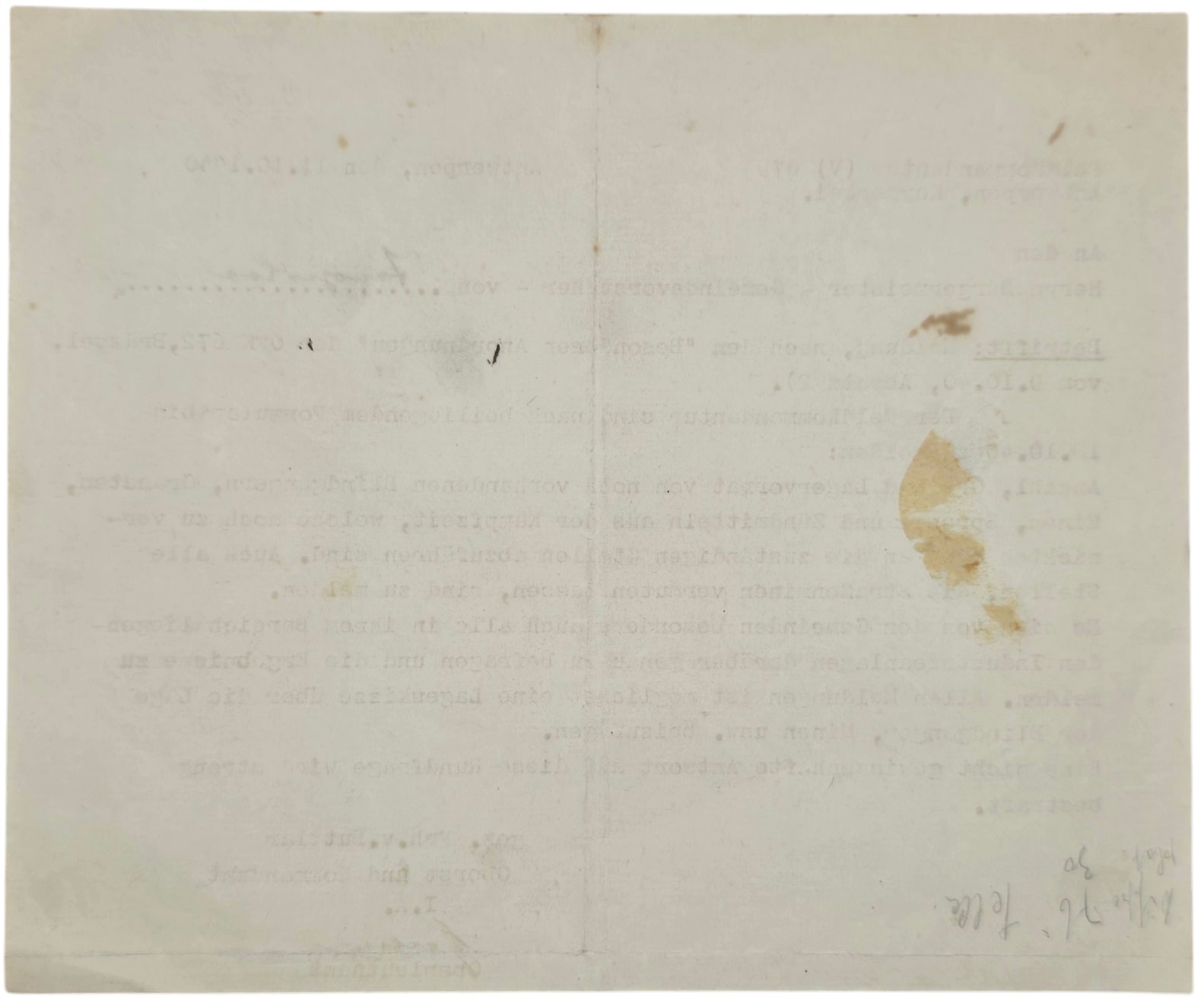 Original WW2 Belgian Document - Feldkommandantur 675 Antwerpen, Besonderen Anordnungen (1940) — image 2