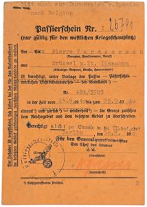 Original WW2 Belgian Document - Passierschein from Brussels to Lissabon …