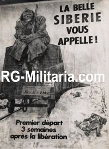 Original WW2 French Press Photo - Belgian Anti-communist poster ''La …