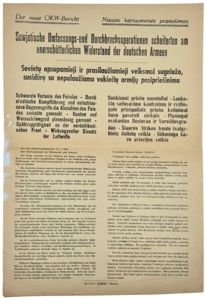 Original WW2 German Lithuanian Poster - OKW-Bericht 15 February (1943)