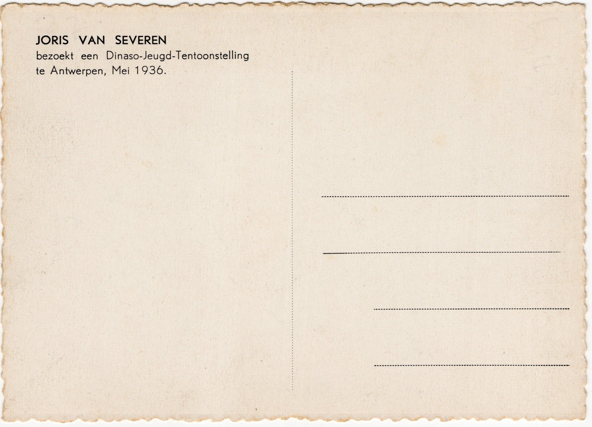 Original WW2 Flemish Collaboration Postcard - Verdinaso, Joris van Severen, Antwerpen (1936) — image 2