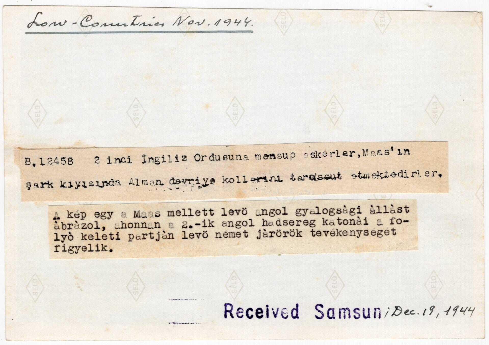 Original WW2 Turkish Press Photo - British 2nd army watching German patrols, Blerick Venlo, Holland (1944) — image 2