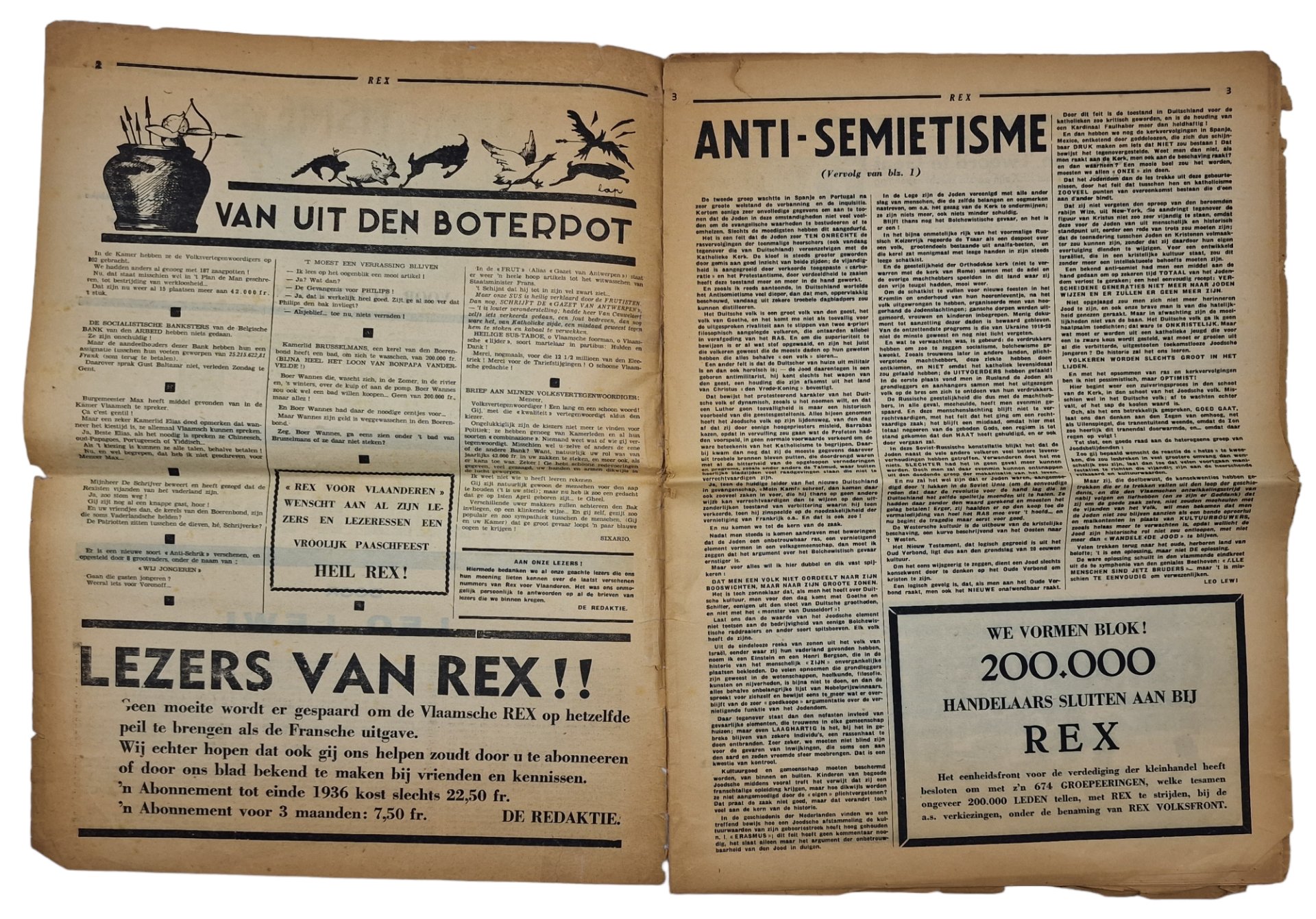 Original WW2 Flemish Collaboration REX Newspaper - REX voor Vlaanderen 2nd Year No. 11 (1936) — image 2