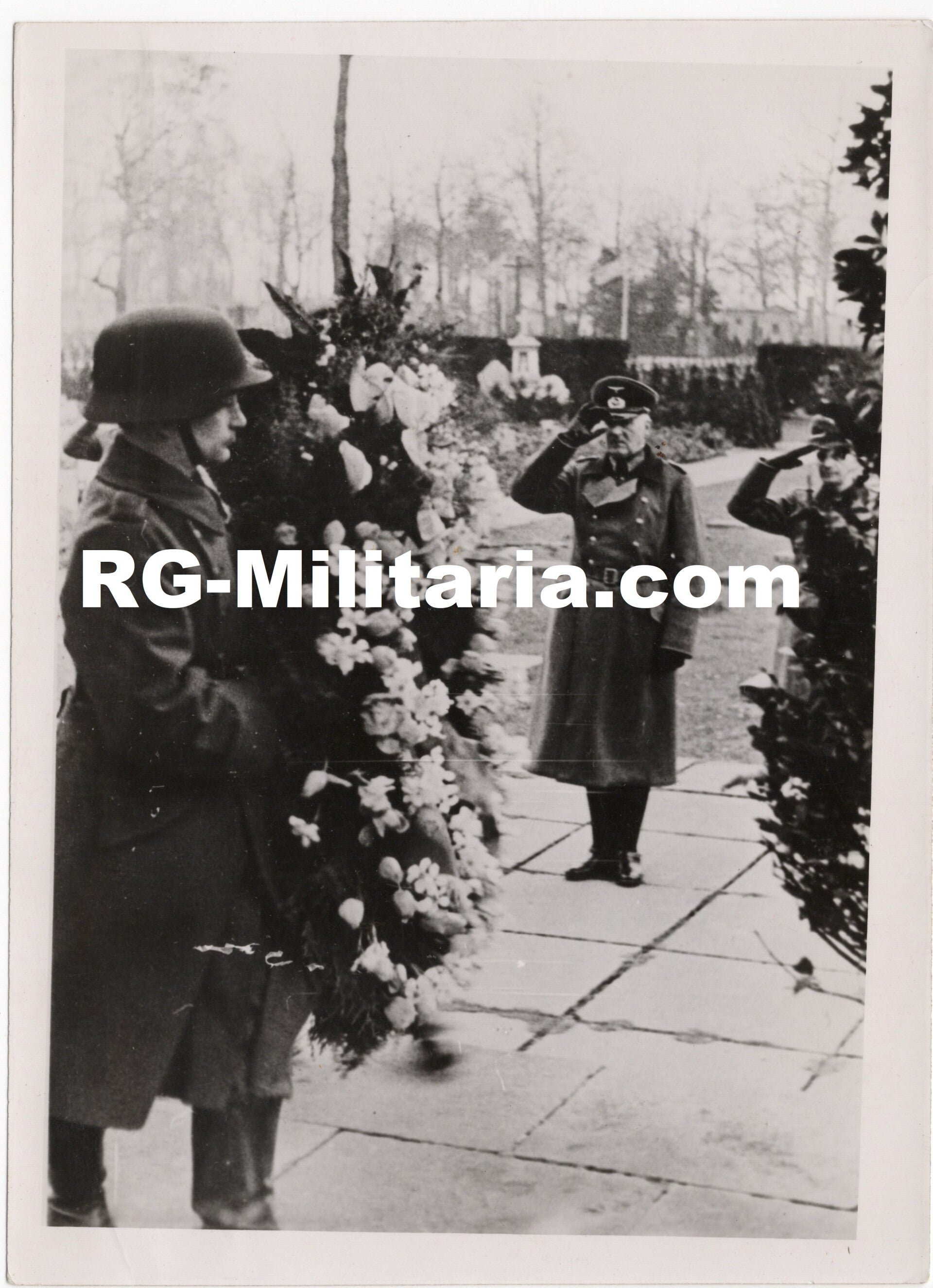Original WW2 Belgian Press Photo - Memorial service in Brussels with General Freiherr von Hammerstein-Equord (1943) — image 3