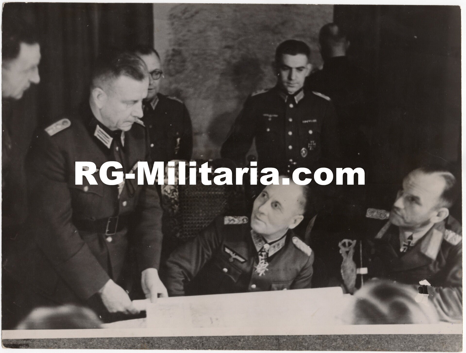 Original WW2 Italian Press Photo - Rommel visiting the Atlantic Wall by The English Channel (1944) — image 3