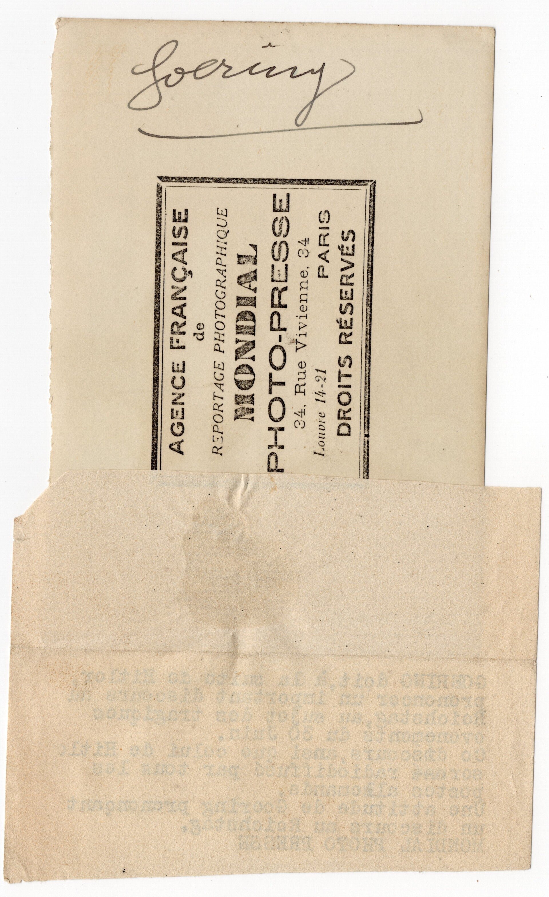 Original WW2 French Press Photo - Luftwaffe Reichsmarschall Hermann Göring portrait — image 3