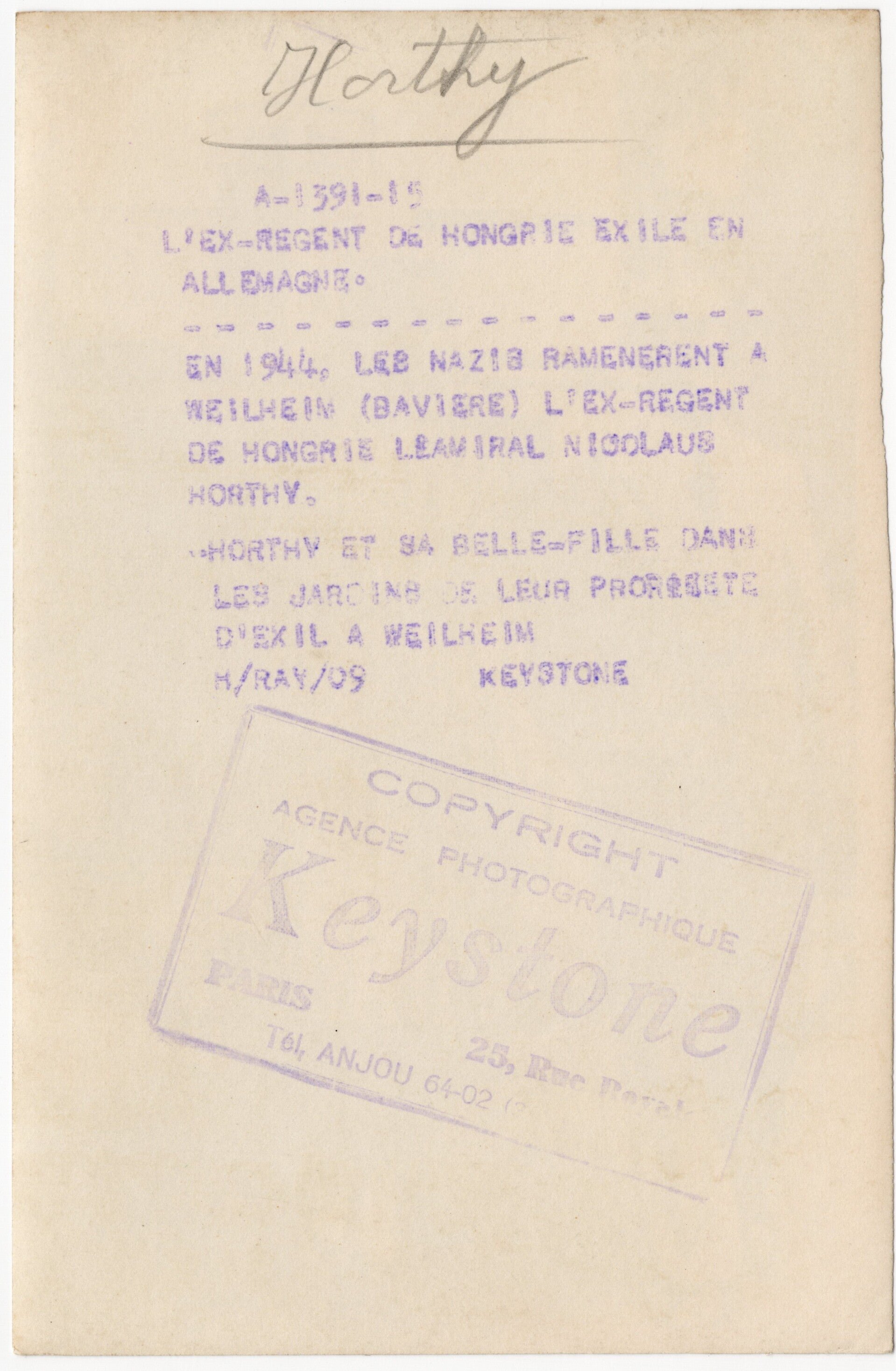 Original WW2 French Press Photo - Hungarian ruler Miklós Horthy in Germany (1944) — image 2